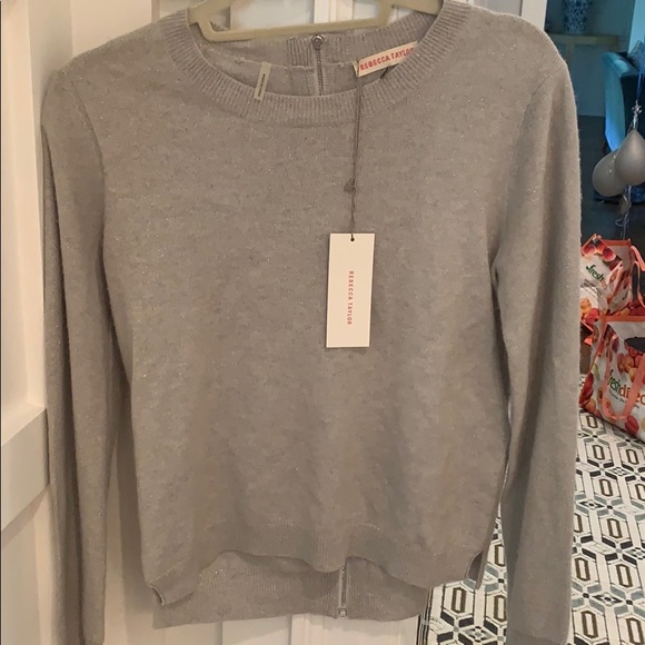 Rebecca Taylor sweater light grey & faint sparkle - Picture 1 of 4